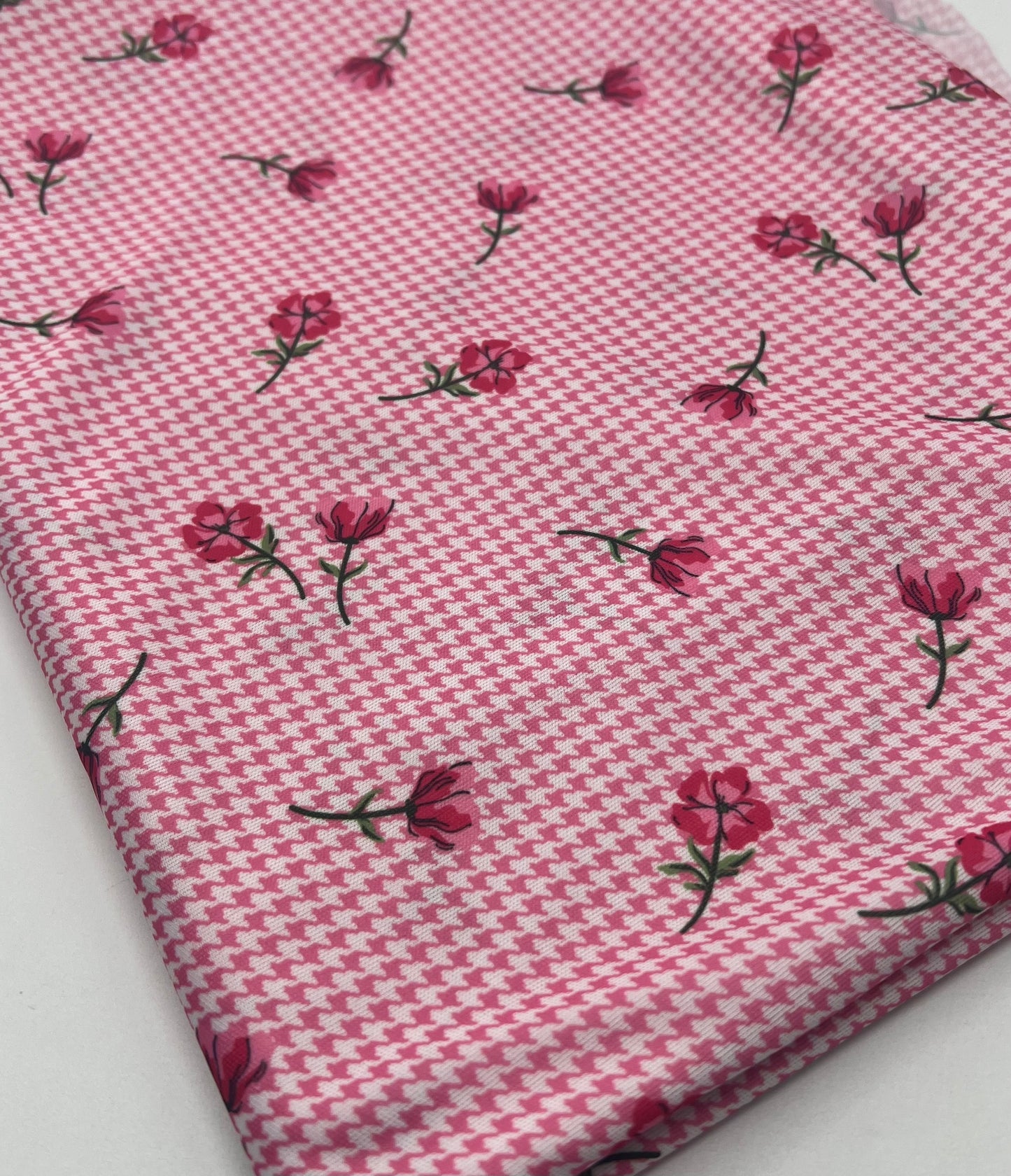 Pink Flower Floral Lightweight Stretch Fabric