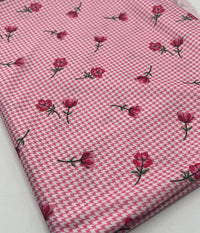 Pink Flower Floral Lightweight Stretch Fabric