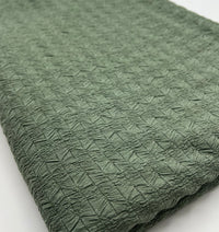 Khaki Green Textured 2 Way Stretch Fabric