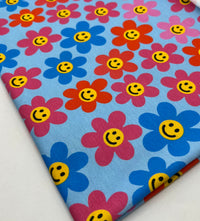 Happy Blooms Print Cotton Stretch Jersey 200 GSM 95/5 Lycra 4 Way Stretch
