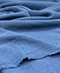Plain Denim Blue Ocean Crepe Stretch Fabric Non Stretch