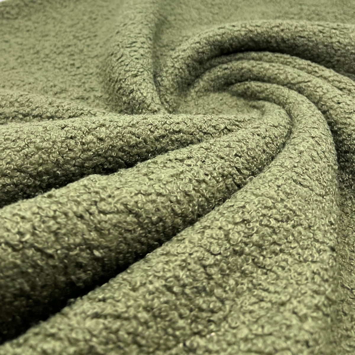Khaki Luxury Sherpa Curl Fleece Fluffy Faux Fur Fabric