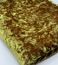 Lime Green Rust Two Tone Crushed Velour Spandex Stretch Fabric