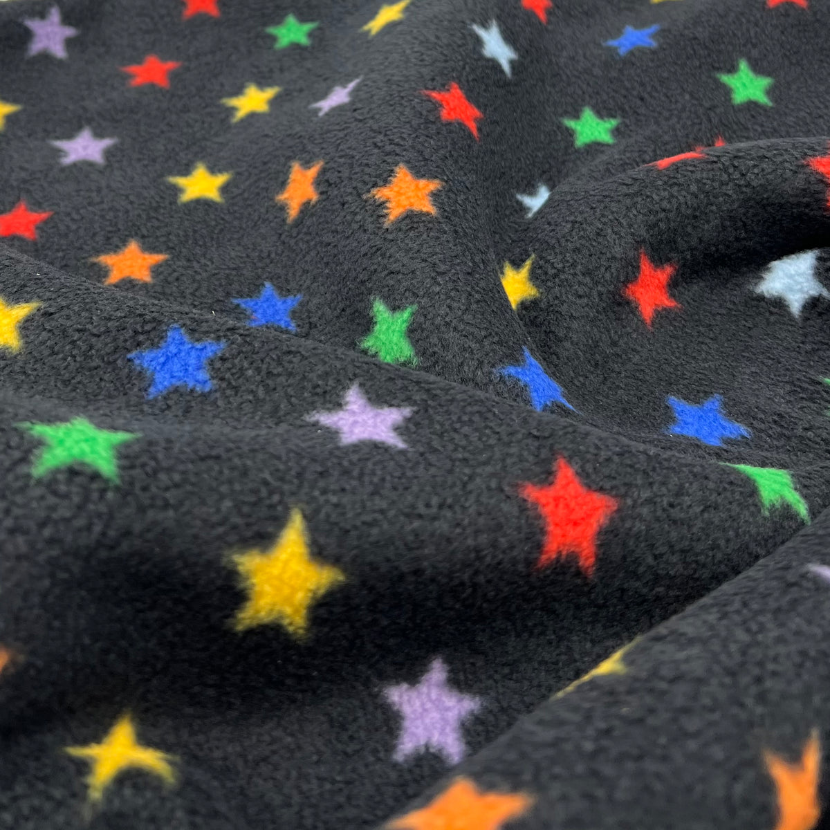 Rainbow Star Printed Anti-Pil Polar Fleece Fabric Blanket Loungewear
