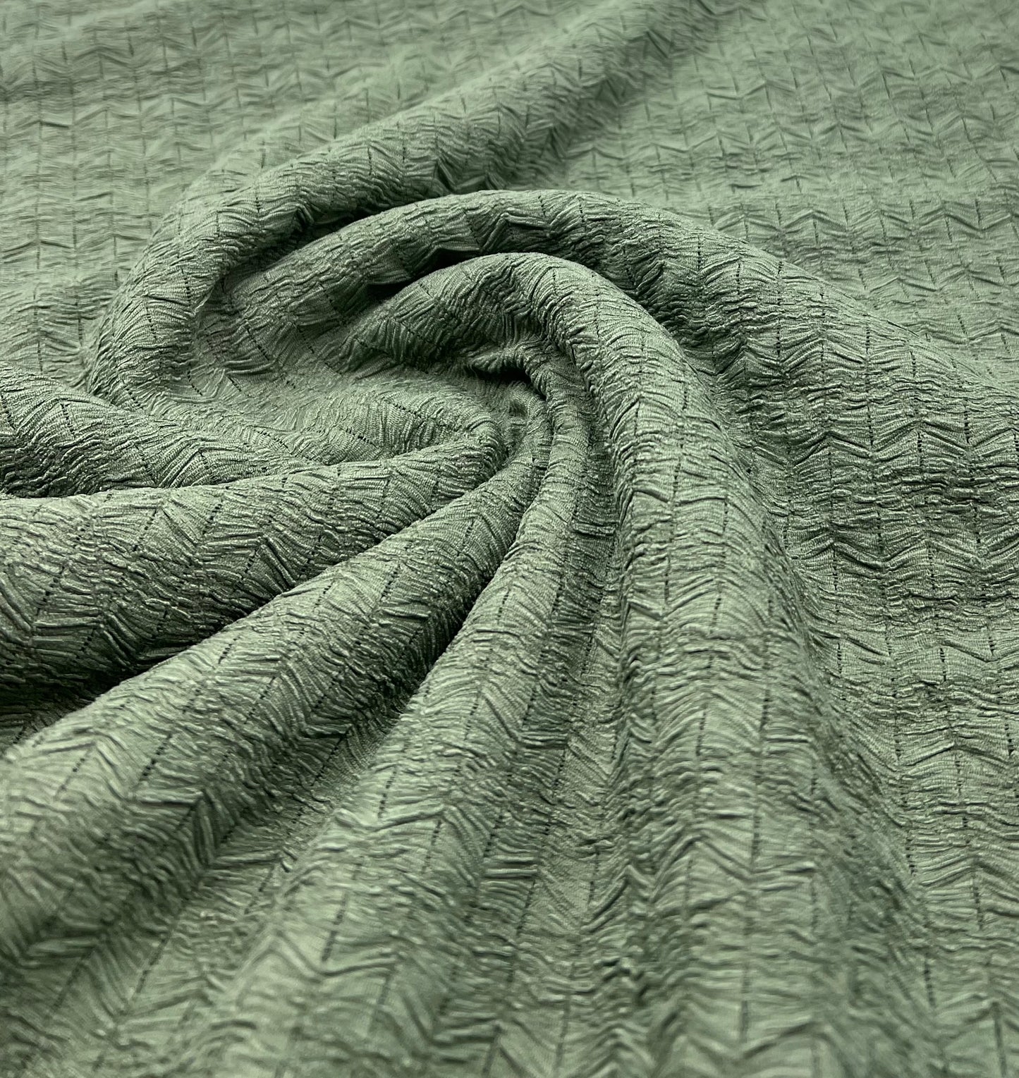 Khaki Green Textured 2 Way Stretch Fabric