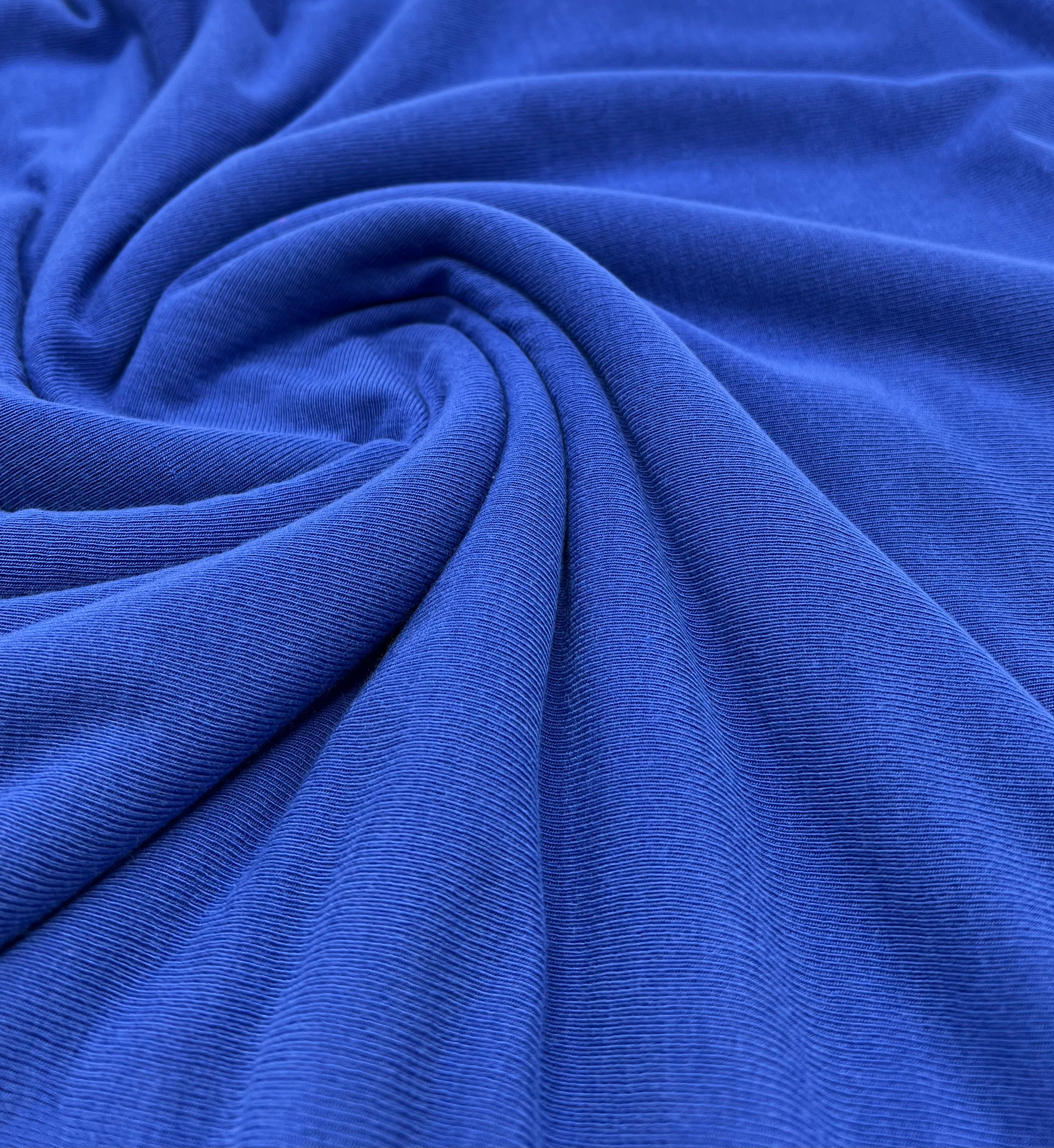 Blue Lightweight Melange Knit Stretch Fabric