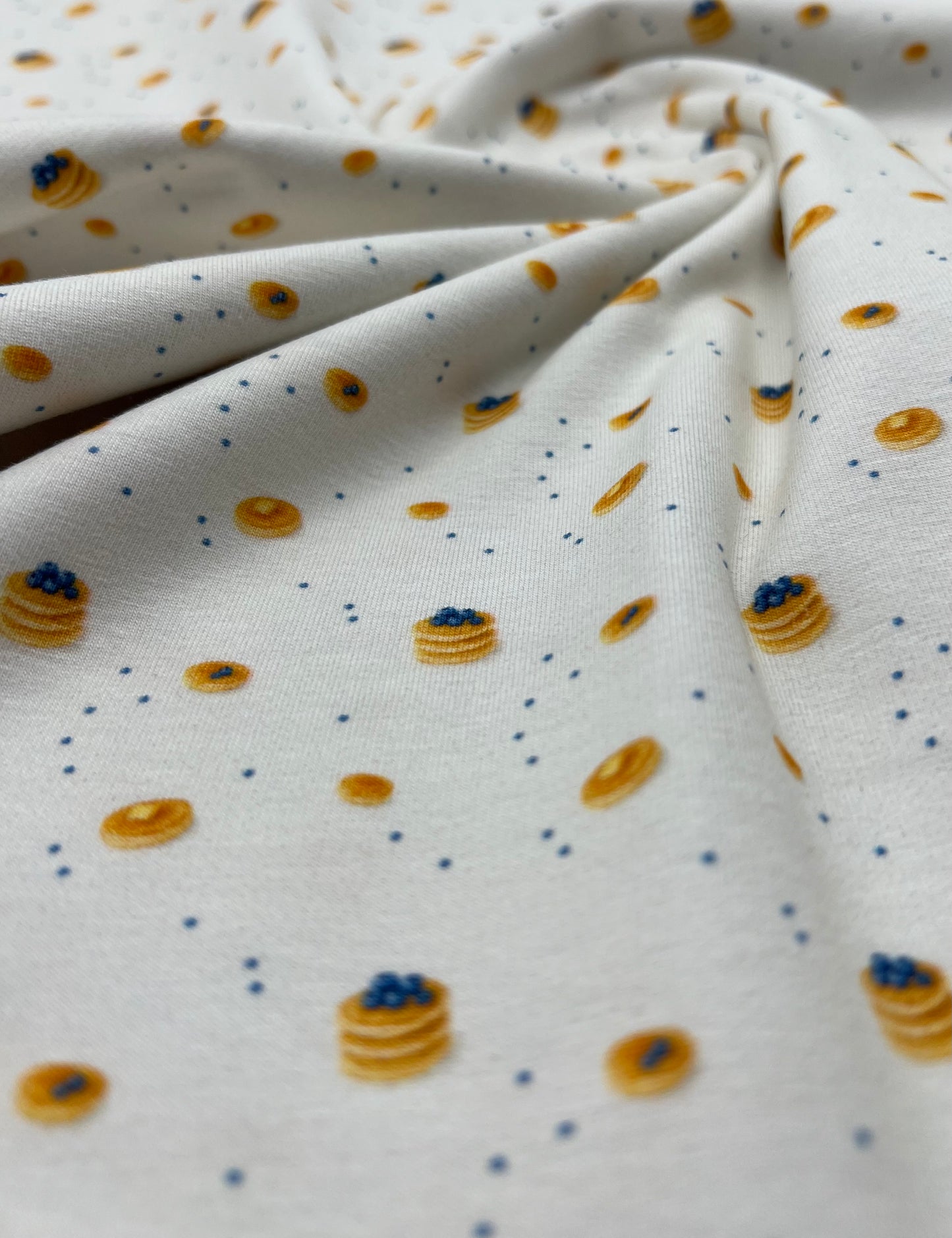 Blueberry Brunch Print Cotton Stretch Jersey 200 GSM 95/5 Lycra 4 Way Stretch