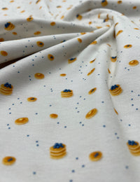 Blueberry Brunch Print Cotton Stretch Jersey 200 GSM 95/5 Lycra 4 Way Stretch