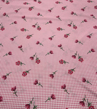 Pink Flower Floral Lightweight Stretch Fabric