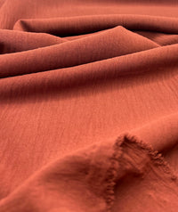 Plain Autumn Brown Ocean Crepe Stretch Fabric Non Stretch