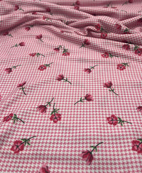 Pink Flower Floral Lightweight Stretch Fabric