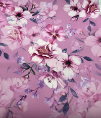 Lilac Floral Scuba Foam 3D Mono Jersey Fabric 2 Way Stretch