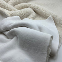 Cream Luxury Sherpa Backed Fleece Fluffy Faux Fur Fabric