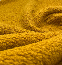 Ochre Mustard Luxury Sherpa Curl Fleece Fluffy Faux Fur Fabric