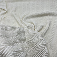 Cream Wave Plisse Pleated Stretch Fabric