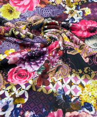 Floral Paisley Printed Swimwear / Sportswear 4 Way Stretch Fabric
