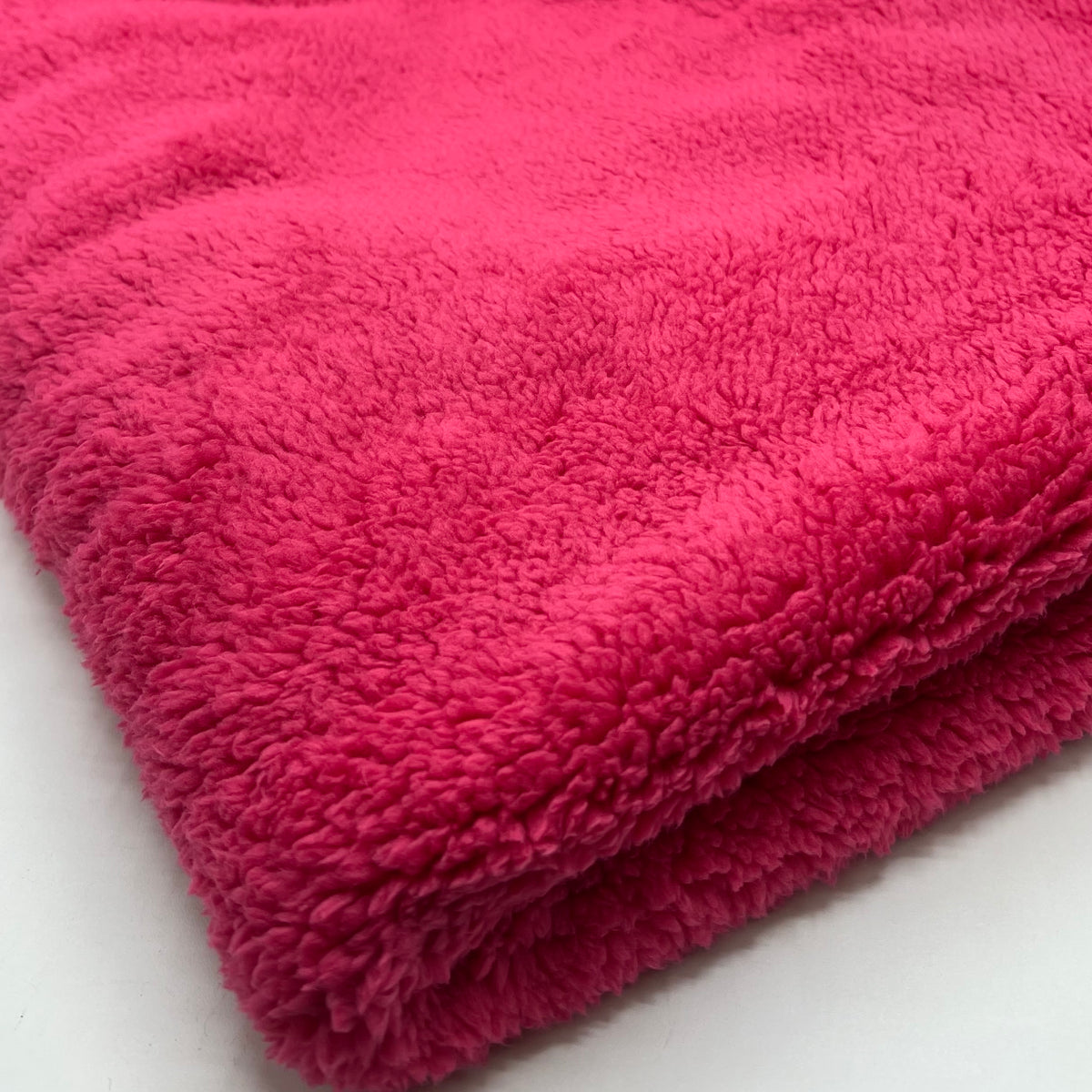 Hot Pink Cerise Luxury Sherpa Backed Fleece Fluffy Faux Fur Fabric