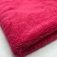 Hot Pink Cerise Luxury Sherpa Backed Fleece Fluffy Faux Fur Fabric