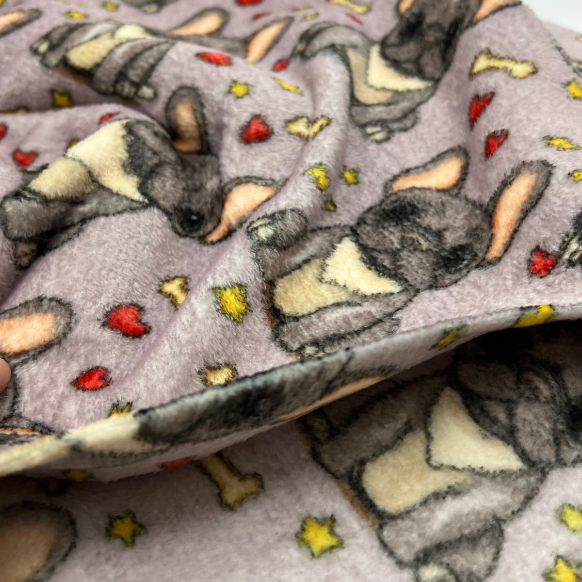 Bone Puppy Cuddle Fleece Fabric Blanket Loungewear