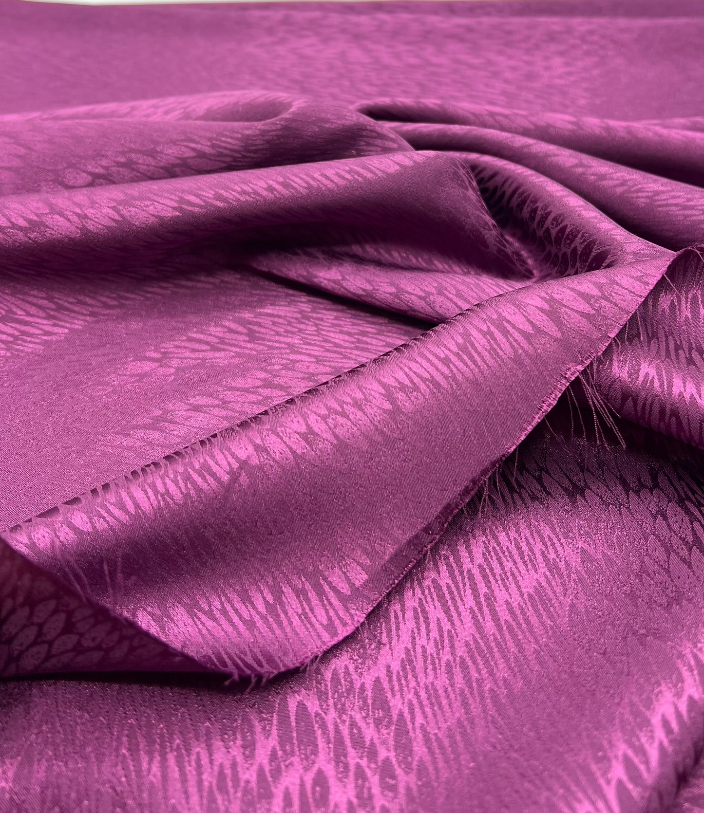 Purple Small Animal Silky Satin Feel Non Stretch Fabric