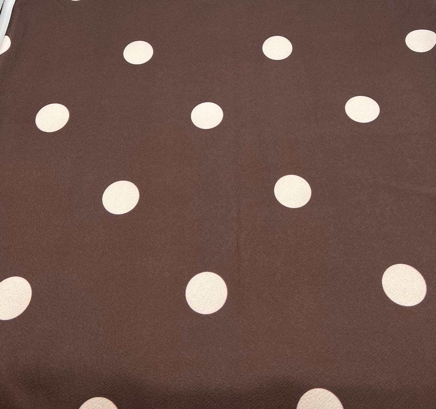 Brown Beige Large Polka Print Liverpool Bullet Stretch Fabric
