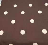 Brown Beige Large Polka Print Liverpool Bullet Stretch Fabric