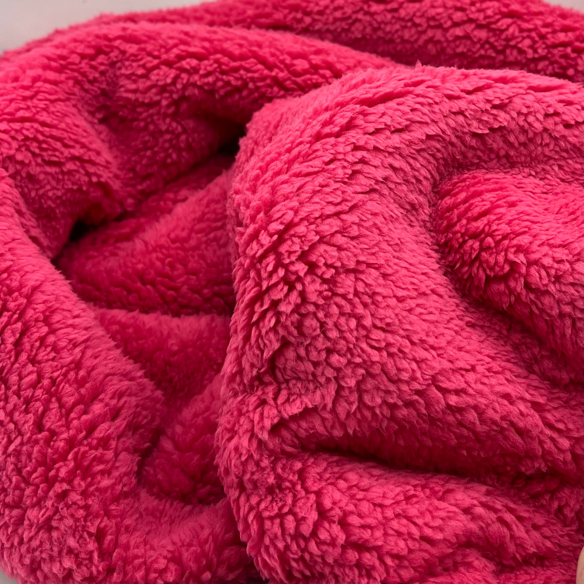 Hot Pink Cerise Luxury Sherpa Backed Fleece Fluffy Faux Fur Fabric