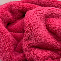 Hot Pink Cerise Luxury Sherpa Backed Fleece Fluffy Faux Fur Fabric