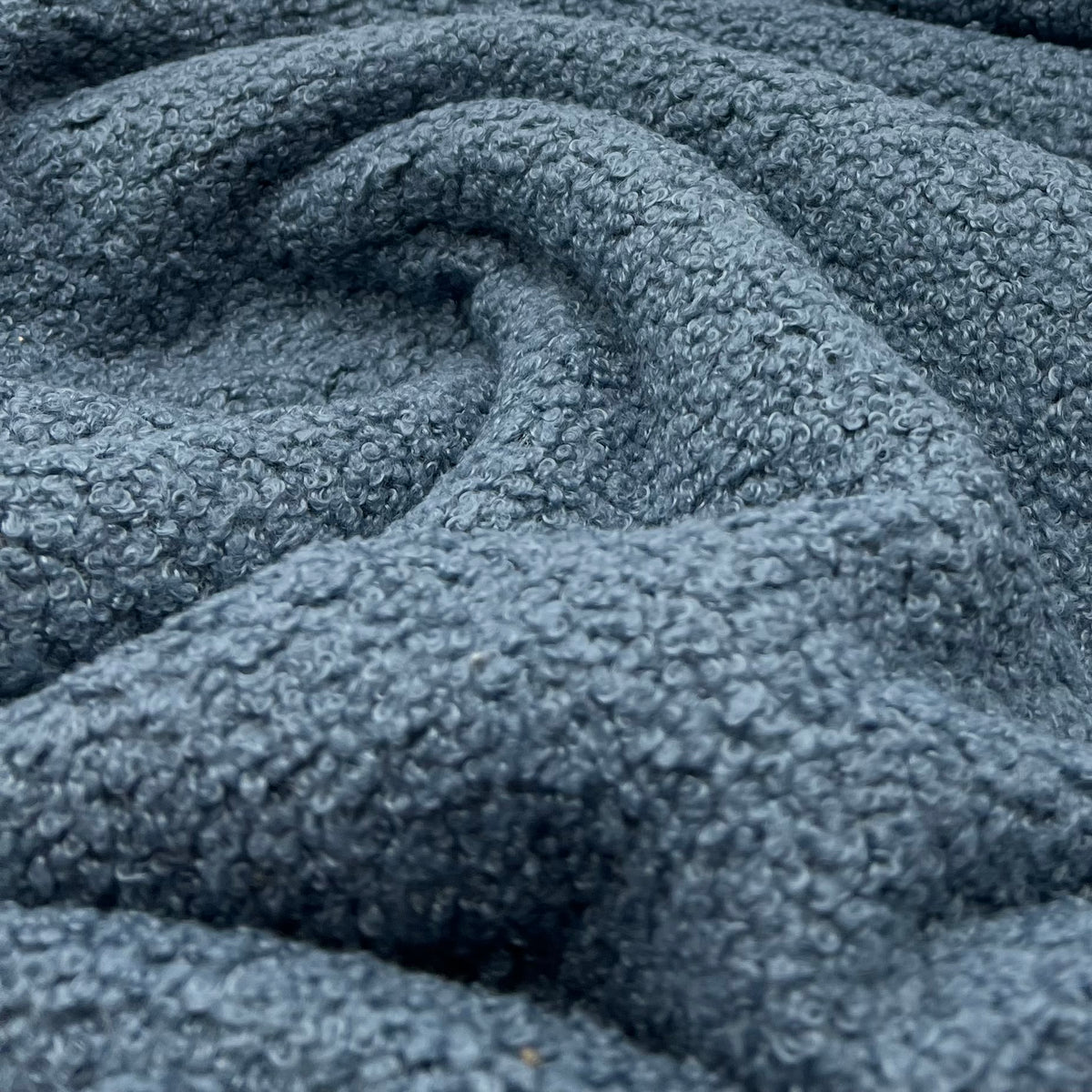 Airforce Blue Luxury Sherpa Curl Fleece Fluffy Faux Fur Fabric