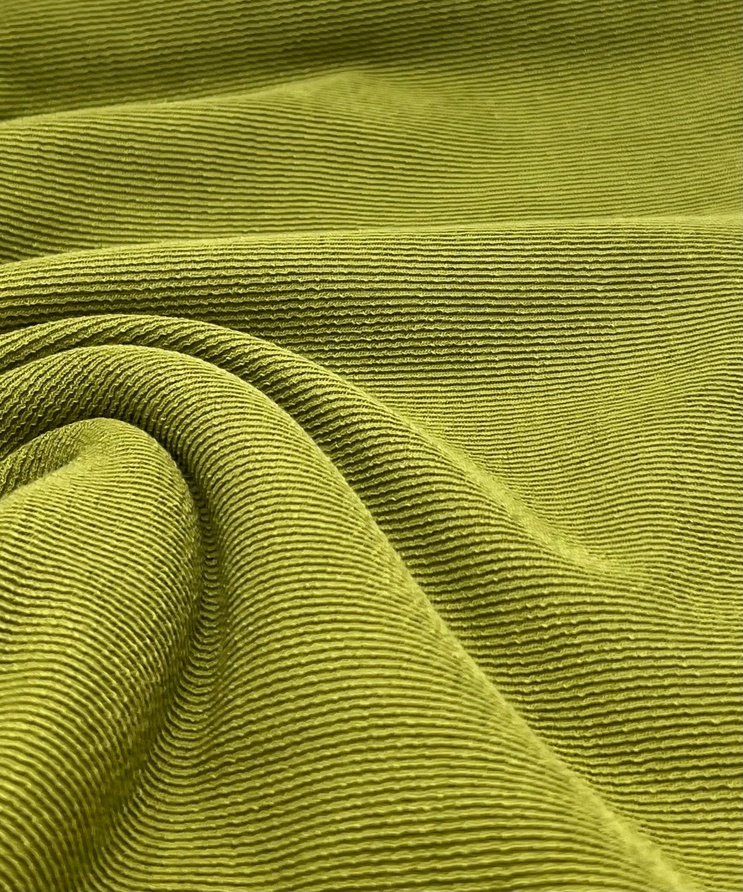 Green Fine Rib Stretch Fabric