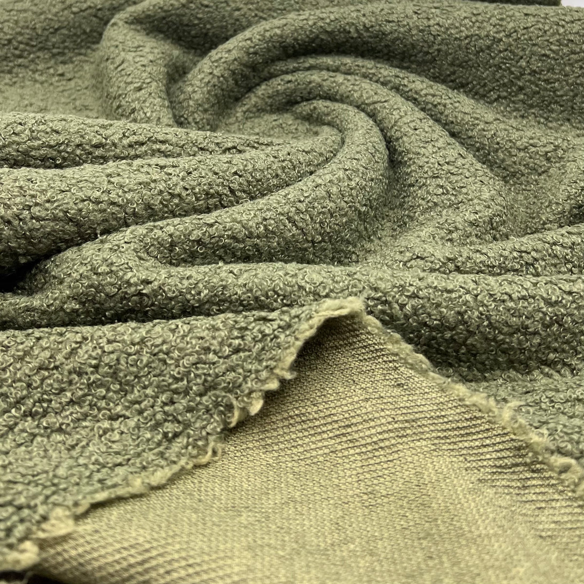 Khaki Luxury Sherpa Curl Fleece Fluffy Faux Fur Fabric
