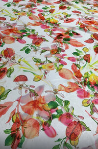 Exotic Floral Fruit Printed Chiffon Dress Fabric