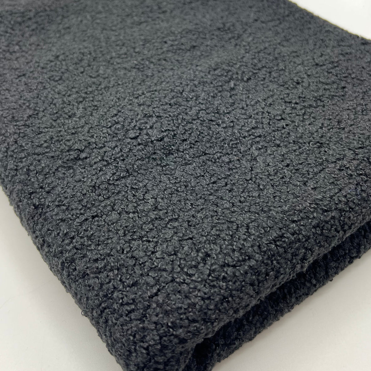 Black Luxury Sherpa Curl Fleece Fluffy Faux Fur Fabric