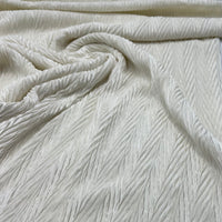 Cream Wave Plisse Pleated Stretch Fabric
