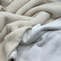 Cream Luxury Sherpa Backed Fleece Fluffy Faux Fur Fabric