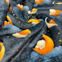 Moon Snooze Cuddle Fleece Fabric Blanket Loungewear