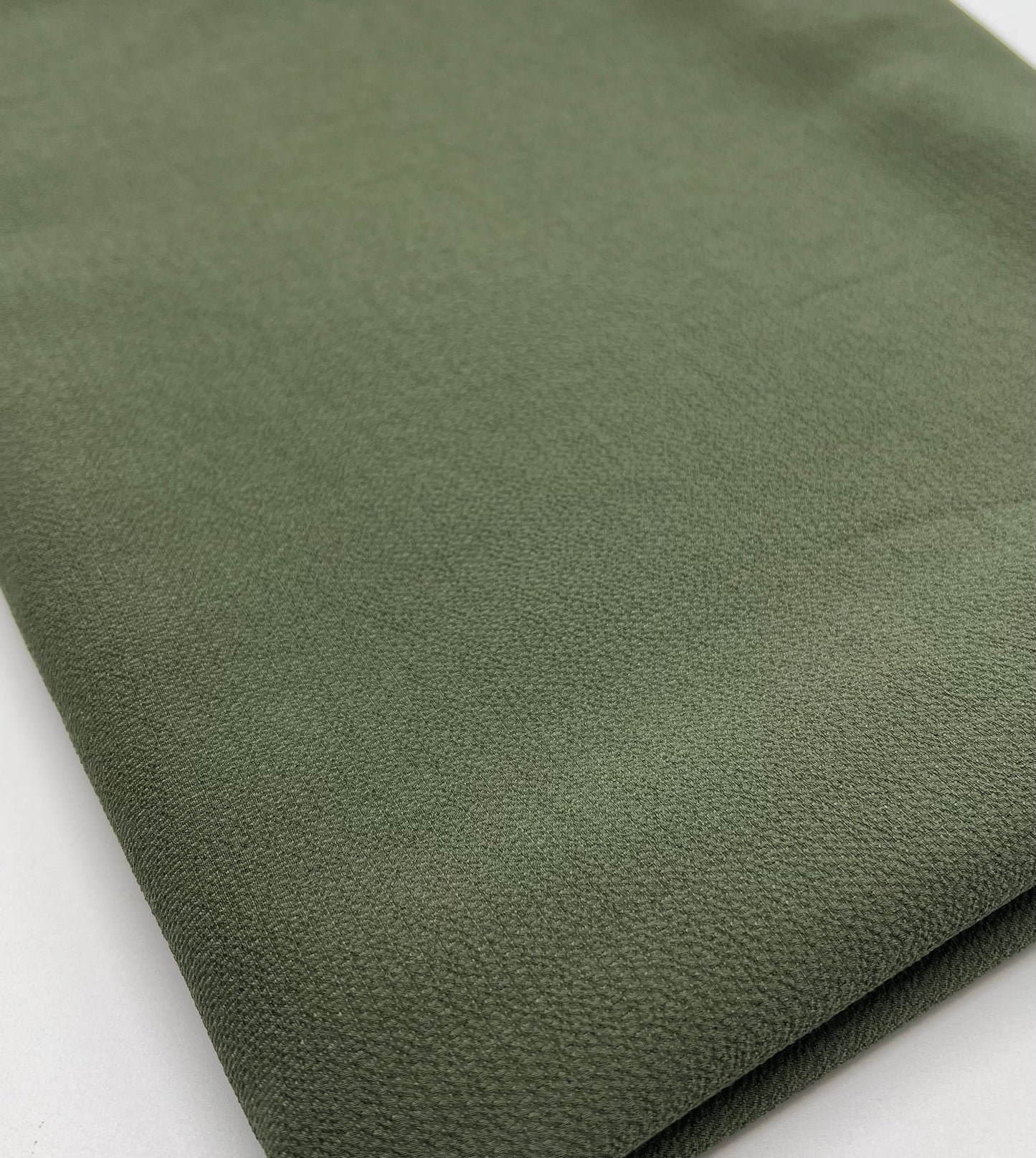 Khaki Green Plain Lightweight Bubble Crepe Fabric