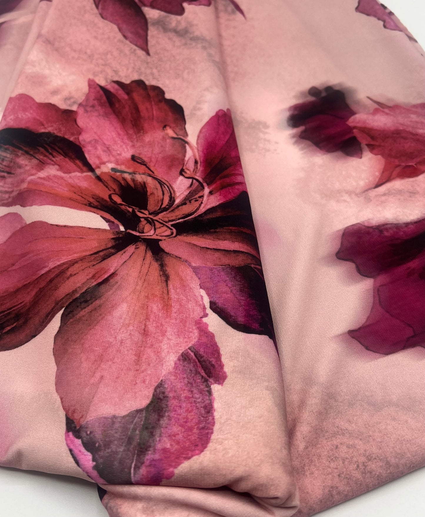 Rose Large Floral Print ITY Fabric 2 Way Stretch