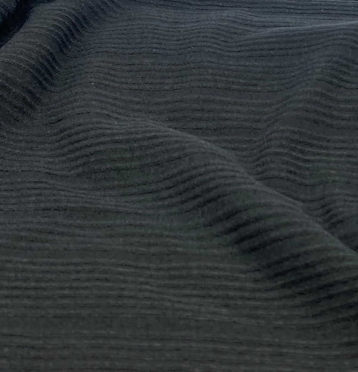 Black Textured Stripe Rib Stretch Fabric