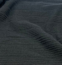 Black Textured Stripe Rib Stretch Fabric