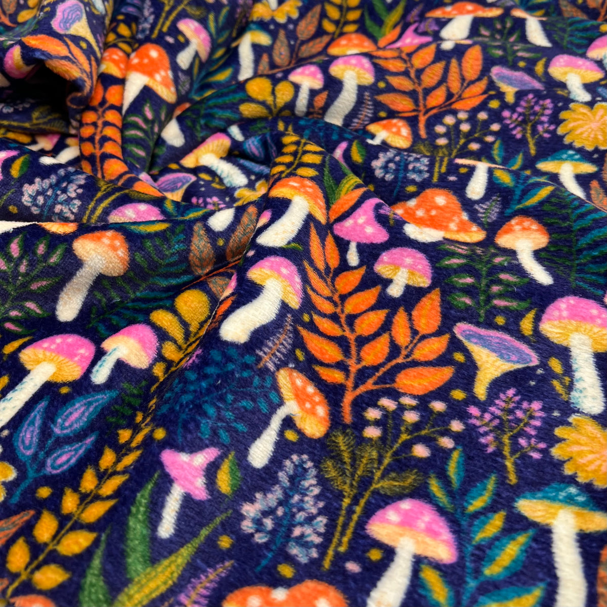 Mushroom Forest Cuddle Fleece Fabric Blanket Loungewear