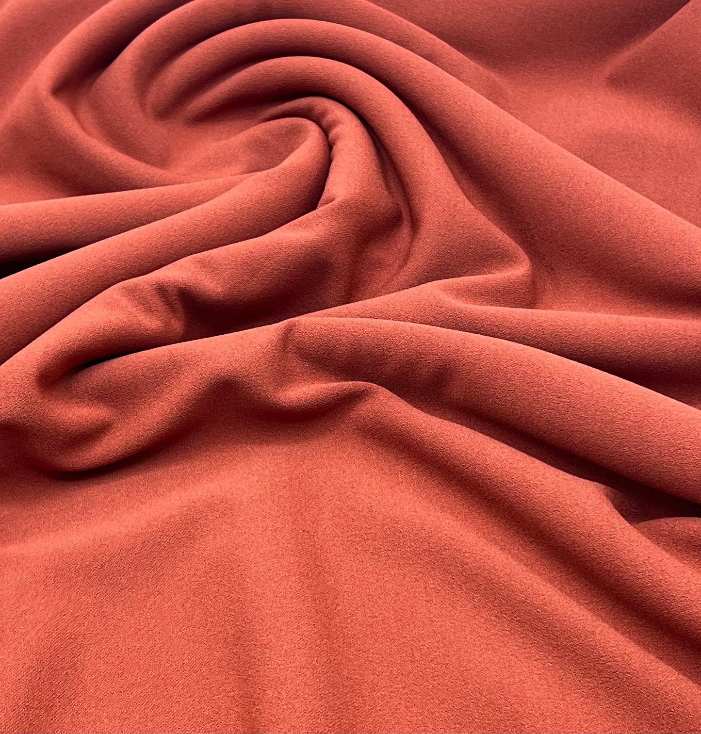 Plain Brown Rust Scuba Crepe Stretch Jersey Fabric 4 Way Stretch