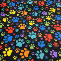 Rainbow Paw Printed Anti-Pil Polar Fleece Fabric Blanket Loungewear