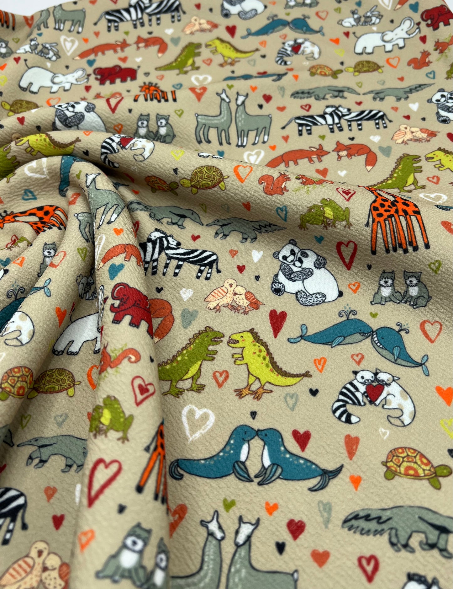 Animal Beige Print Liverpool Stretch Fabric