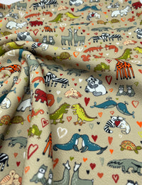 Animal Beige Print Liverpool Stretch Fabric