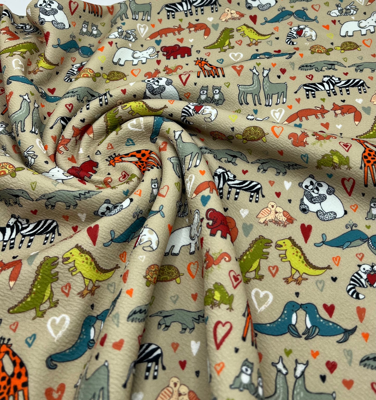 Animal Beige Print Liverpool Stretch Fabric