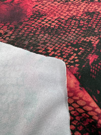 Burgundy Red Snake Print ITY Fabric