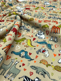 Animal Beige Print Liverpool Stretch Fabric