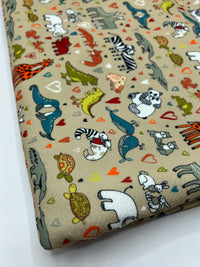 Animal Beige Print Liverpool Stretch Fabric