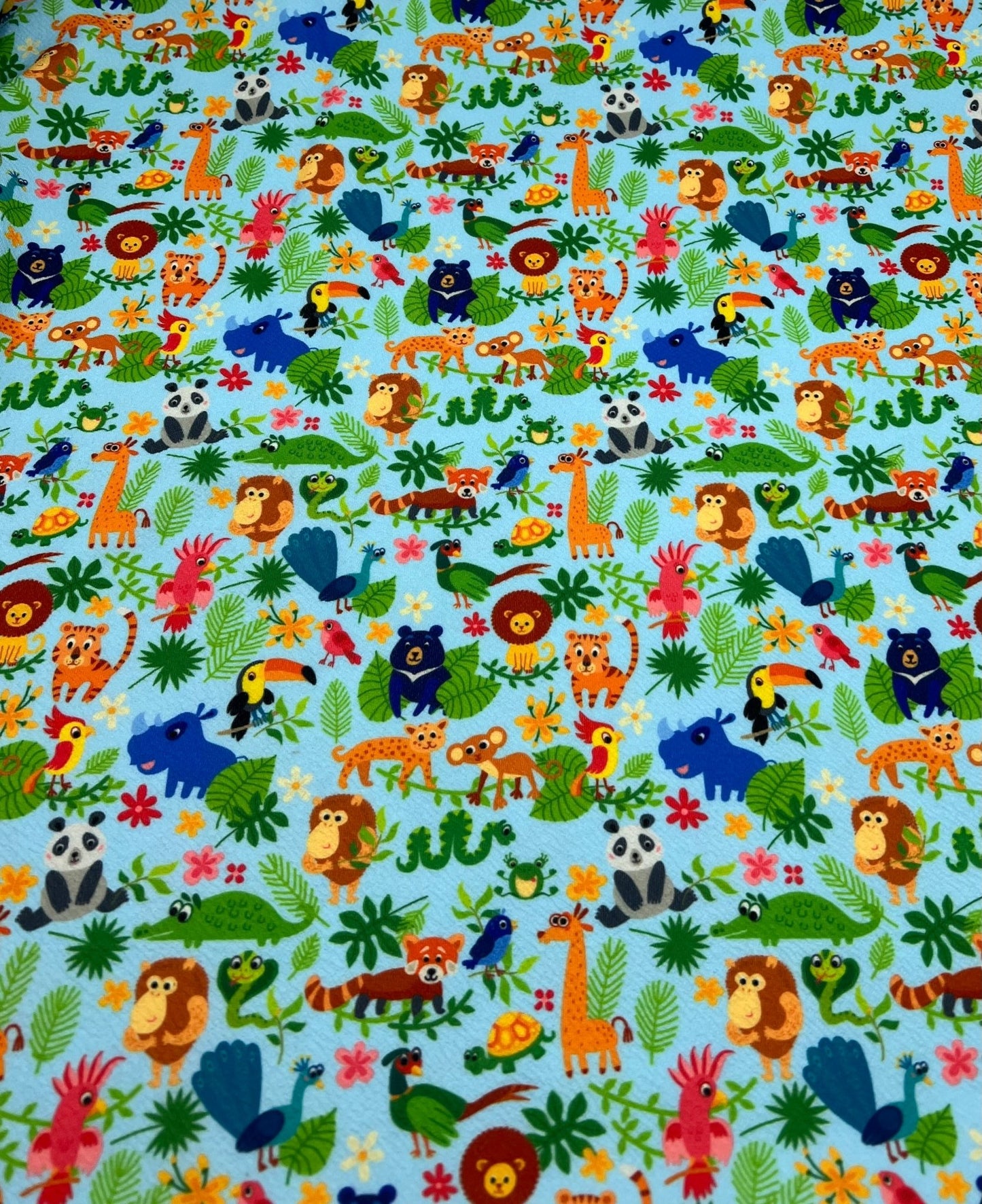 Animal Baby Blue Print Liverpool Stretch Fabric - T9 Fabrics